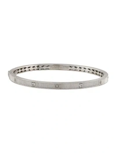 Pre-owned Jude Frances Topaz The Skinny Lisse Bangle With Fluted Patterns, 6.5" In Multicolor