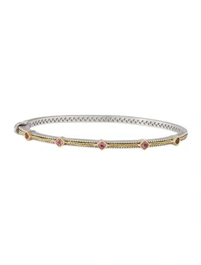 Pre-owned Jude Frances Tourmaline Hinged Bangle Bracelet In Multicolor