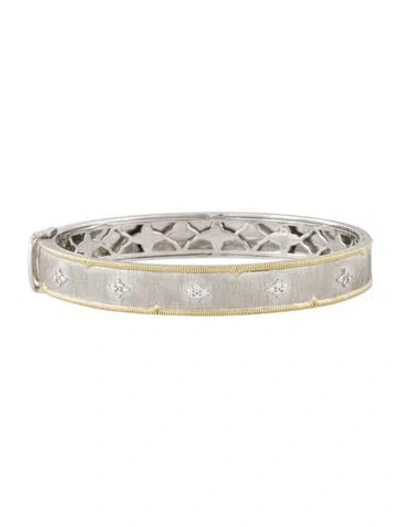 Pre-owned Jude Frances Two-tone Diamond Hinged Bracelet, 6.25" In Multi