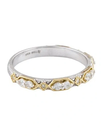 Pre-owned Jude Frances Two-tone Topaz Band In Multi
