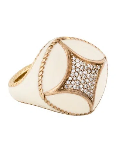 Pre-owned Jude Frances Zasha Diamond Cushion Kite Ring In White