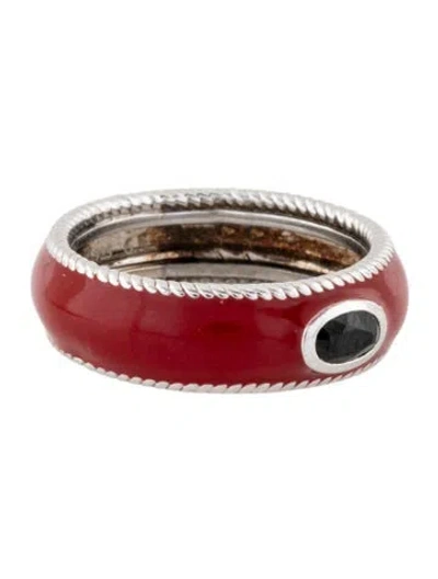 Pre-owned Jude Frances Zasha Spinel Enamel Band In Red