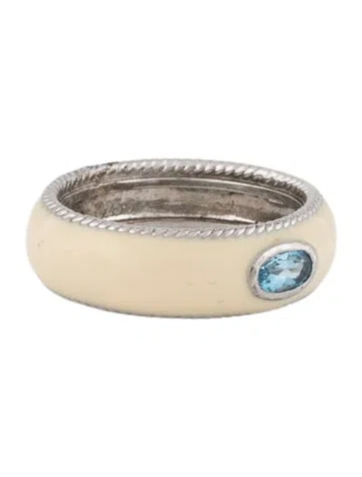 Pre-owned Jude Frances Zasha Topaz Enamel Band In Neutrals
