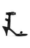 Jude Fume Leather Sandals In Black