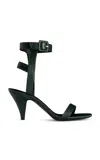 Jude Fume Leather Sandals In Green