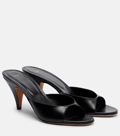 Jude Haze Leather Mules In Black