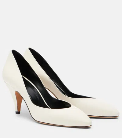 Jude Haze Leather Pumps In White