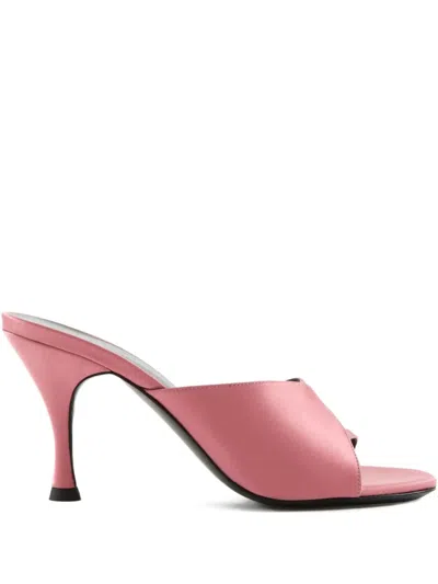 Jude Honeymoon Satin Heeled Sandals In Pink
