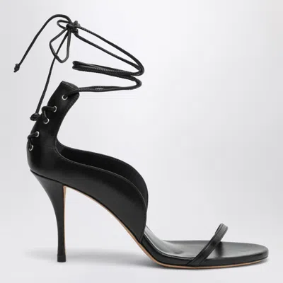 Jude Issa Black Leather Sandals
