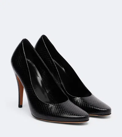 Jude Jerry Snake-effect Leather Pumps In Pink