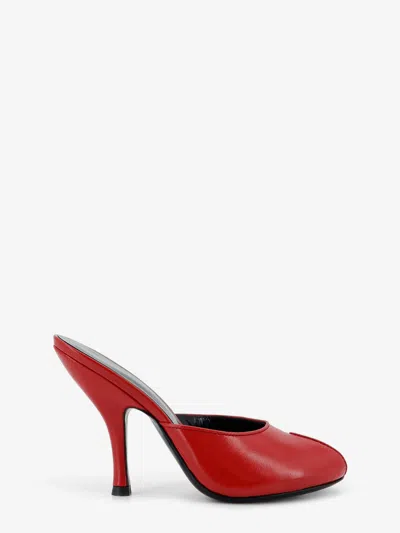Jude Leather Date Mule Sandals In Red