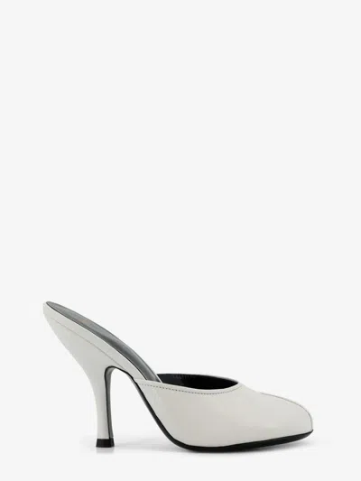Jude Leather Date Mule Sandals In White