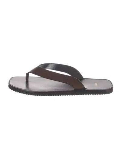 Pre-owned Jude Leather Flip Flops In Brown