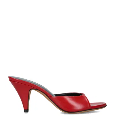 Jude Leather Haze Heeled Sandals 80 In Burgundy