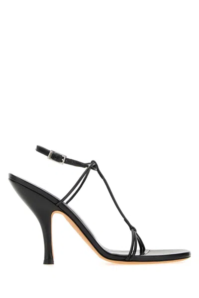 Jude Leather Mixer Sandals With 11 Cm Heel In Black