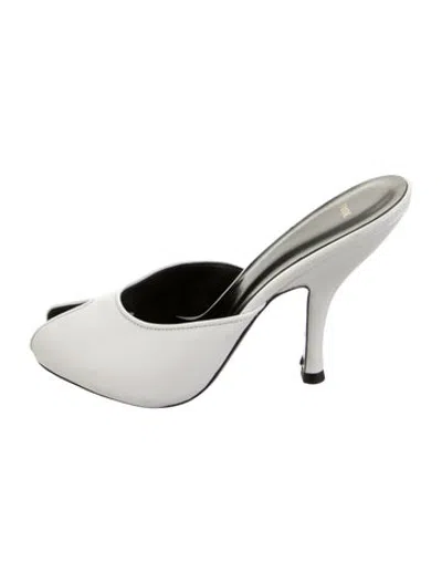 Pre-owned Jude Leather Mules In White
