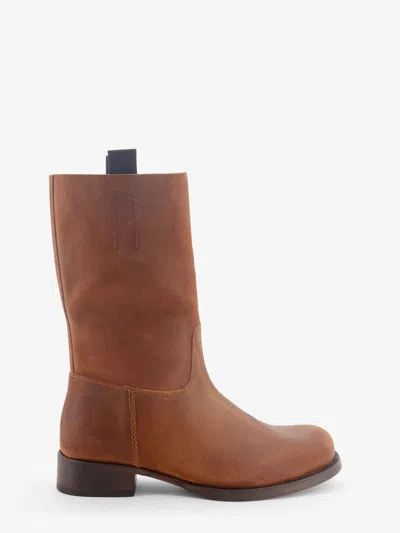Jude Leif Distressed Leather Boots In Brown