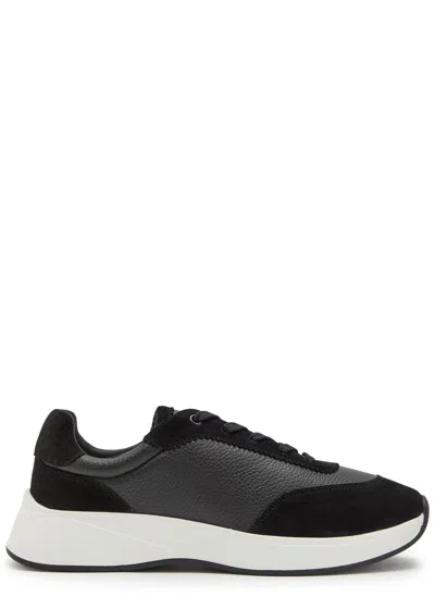 Jude Llow Maison Panelled Grained Leather Sneakers In Black