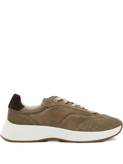Jude Llow Maison Suede Panelled Sneakers In Brown