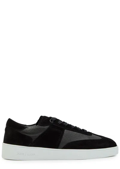 Jude Llow Pierre Panelled Grained Leather Sneakers In Black