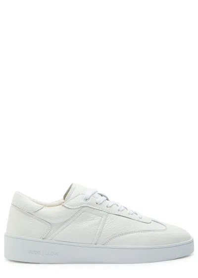 Jude Llow Pierre Panelled Grained Leather Sneakers In White