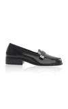 Jude Logo Brushed Leather Loafers In Black