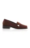 Jude Logo Suede Leather Loafers In Brown