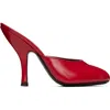 Jude Leather Date Mule Sandals In Red
