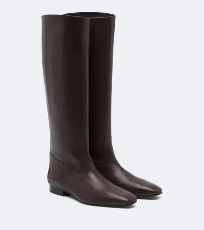 Jude Ride Leather Knee-high Boots In Brown