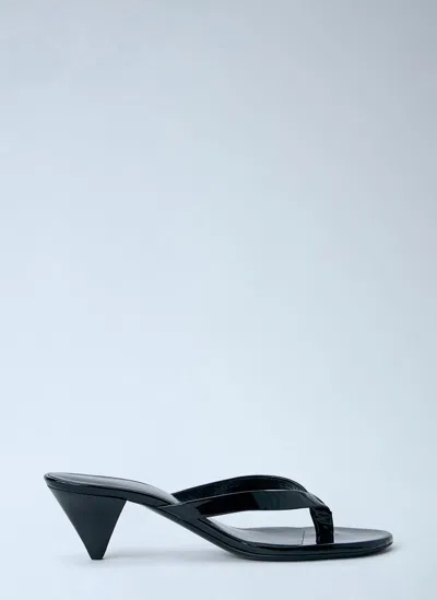 Jude Rooty Leather Thong Sandals In Black