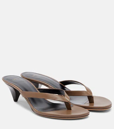 Jude Rooty Leather Thong Sandals In Blue