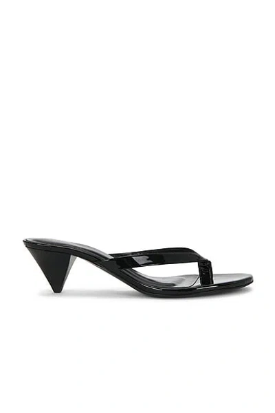 Jude Rooty Sandal In Black Patent Leather