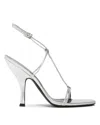 Jude Silver Mixer Leather Sandals In Pattern