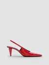 Jude Slingback Con Tacco Kitten In Red Croco