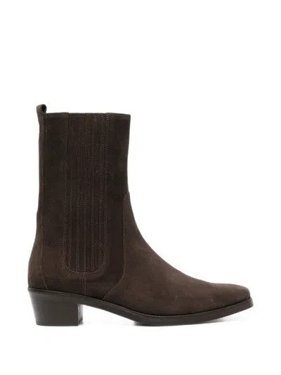 Jude Smoke Ankle Boots Brown Suede Leather