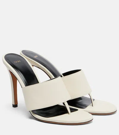 Jude Snug Leather Thong Sandals In White