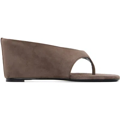 Jude Ssense Exclusive Brown Yaga Wedge Heeled Sandals In Cacao Suede Leather