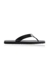 Jude Vermelho Brushed Leather Flip Flops In Black