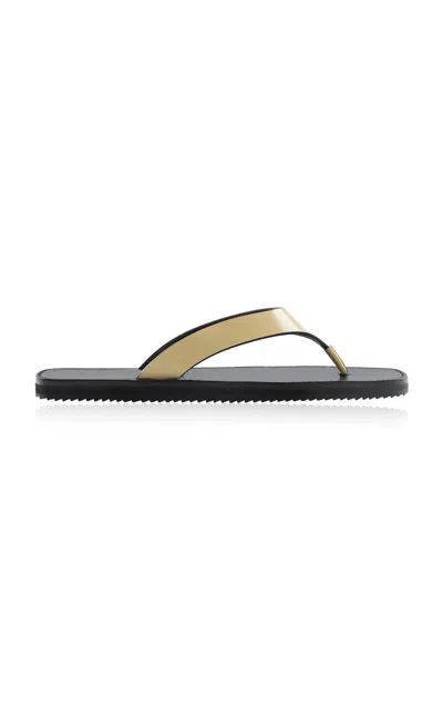 Jude Vermelho Brushed Leather Flip Flops In Neutral
