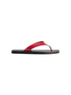 Jude Vermelho Brushed Leather Flip Flops In Red