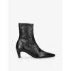 Jude Cave Leather Ankle Boots In Black