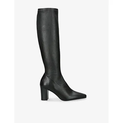 Jude Womens Black Memo Leather Heeled Knee-hight Boots Eur 38/5 Uk