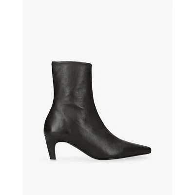 Jude Womens  Cave Leather Heeled Ankle Boots In Brown