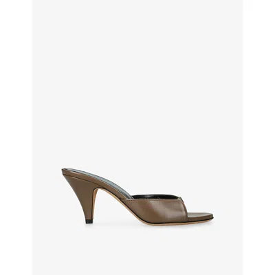 Jude Womens Brown Haze Leather Heeled Mules Eur 36 / 3 Uk