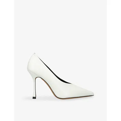 Jude Womens Kiss Heeled Leather Pumps White Eur 38.5 / 5.5 Uk