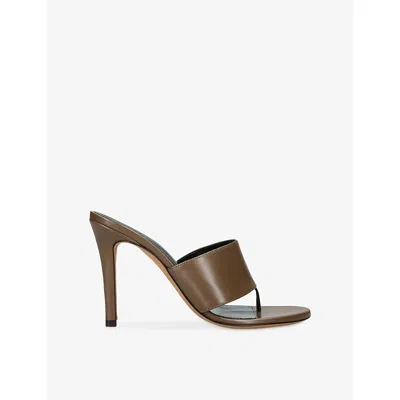 Jude Womens Snug Leather Heeled Sandals Mid Brown Eur 38/5 Uk
