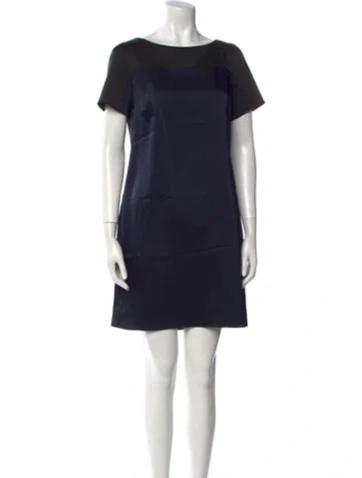 Pre-owned Judith & Charles Bateau Neckline Mini Dress In Black