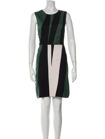 Pre-owned Judith & Charles Colorblock Pattern Mini Dress In Black