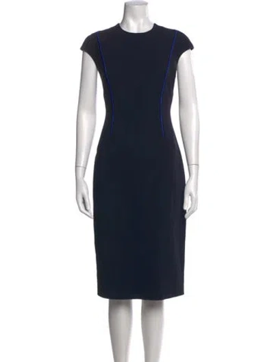Pre-owned Judith & Charles Crew Neck Knee-length Dress In Blue