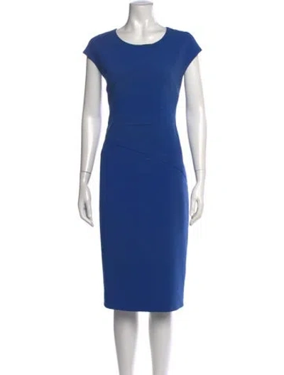 Pre-owned Judith & Charles Crew Neck Knee-length Dress In Blue